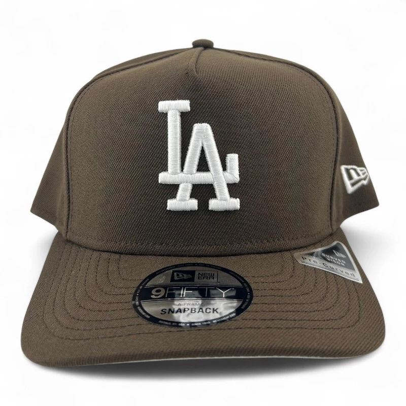 Los Angeles Dodgers White on Brown with Gray UV 9FIFTY A-Frame Snapback Hat