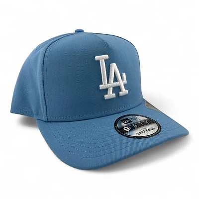 Los Angeles Dodgers White on Sky Blue with Gray UV 9FIFTY A-Frame Snapback Hat