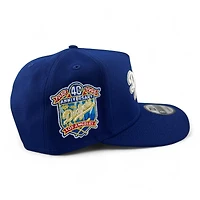 Los Angeles Dodgers Royal Blue Script 40th Anniversary Patch Green UV 9FIFTY A-Frame Snapback Hat