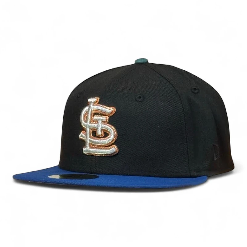 St. Louis Cardinals Black and Royal Blue 1934 WS Patch Gray UV New Era 59FIFTY Fitted Hat