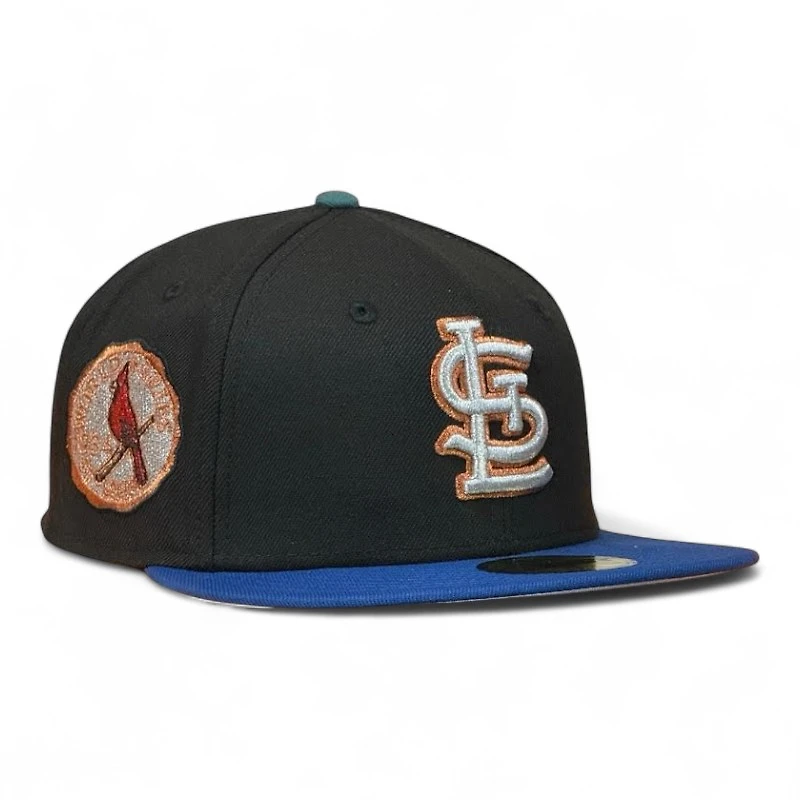 St. Louis Cardinals Black and Royal Blue 1934 WS Patch Gray UV New Era 59FIFTY Fitted Hat