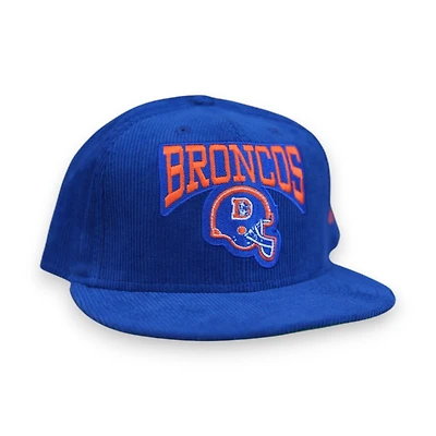 Denver Broncos Script Helmet Royal Corduroy Leon the Lab Green UV New Era 59FIFTY Fitted Hat