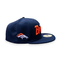 Denver Broncos Script Oceanside Blue Leon the Lab Green UV New Era 59FIFTY Fitted Hat