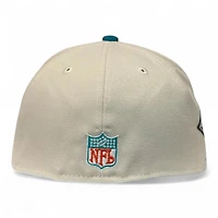 Miami Dolphins Stone and Aqua 75 Years Patch Gray UV NFL New Era 59FIFTY Fitted Hat