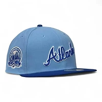 Atlanta Braves Sky Blue and Royal Script 40th Anniversary Patch Green UV New Era 59FIFTY Fitted Hat
