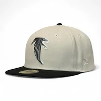 Atlanta Falcons Stone and Black 75 Years Patch Green UV NFL New Era 59FIFTY Fitted Hat