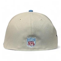 Houston Oilers Stone and Light Blue 75 Years Patch Green UV NFL New Era 59FIFTY Fitted Hat