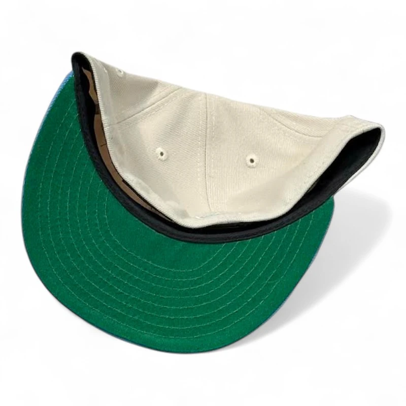 Houston Oilers Stone and Light Blue 75 Years Patch Green UV NFL New Era 59FIFTY Fitted Hat