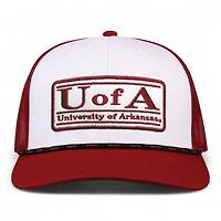 Arkansas Razorbacks Red and White Rope Trucker Game Headwear Snapback Hat
