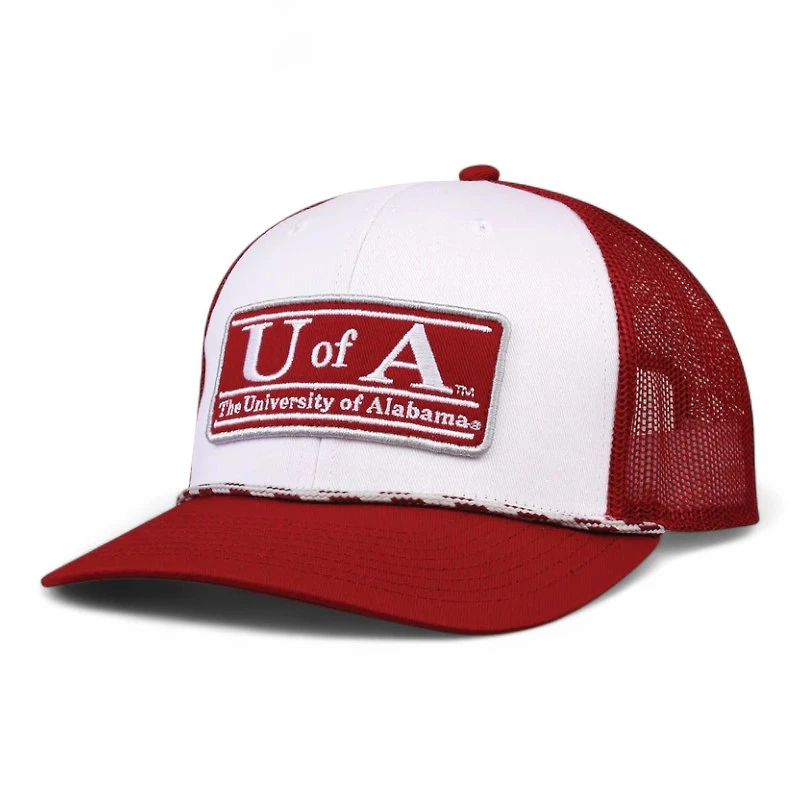 Alabama Crimson Tide Red and White Rope Trucker Game Headwear Snapback Hat