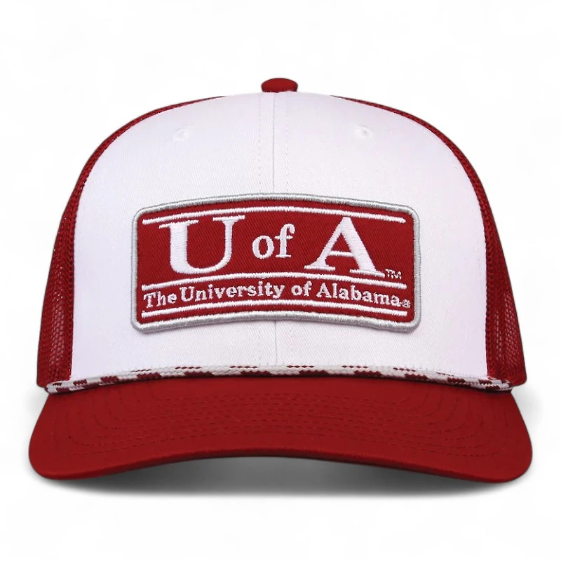 Alabama Crimson Tide Red and White Rope Trucker Game Headwear Snapback Hat