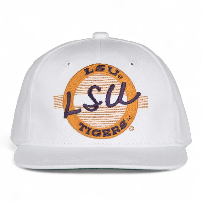 LSU Tigers White Throwback Game Headwear Snapback Hat