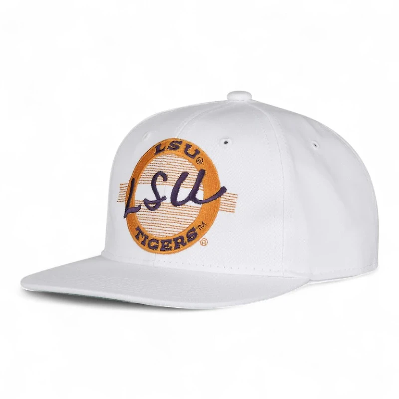 LSU Tigers White Throwback Game Headwear Snapback Hat