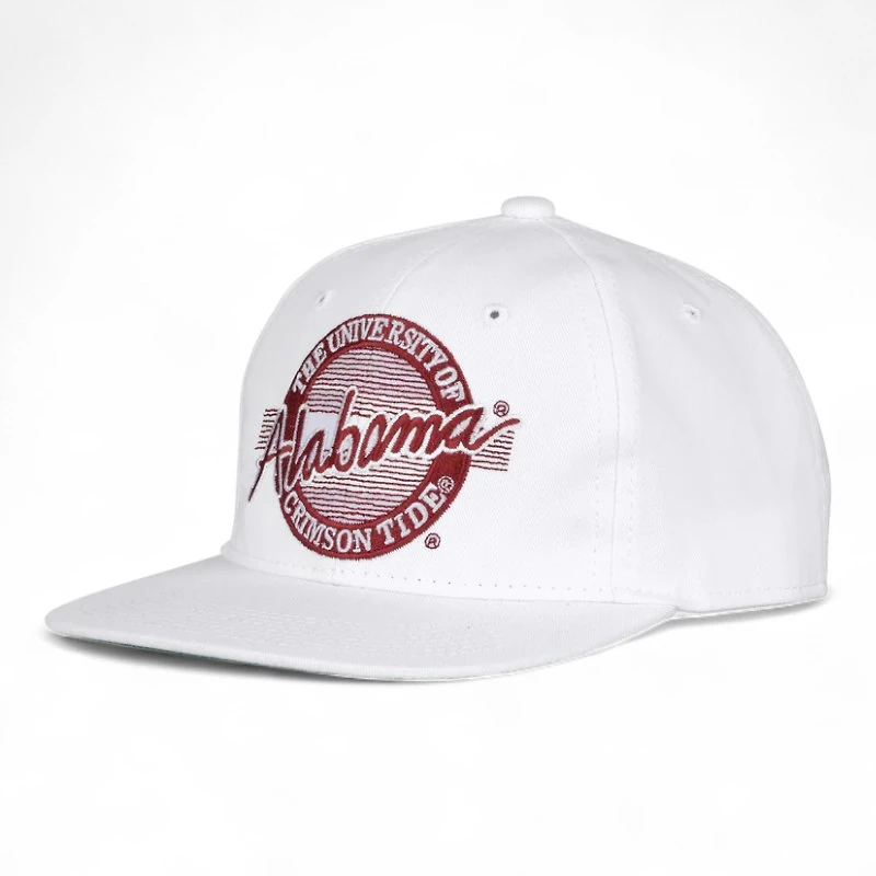 Alabama Crimson Tide White Throwback Game Headwear Snapback Hat