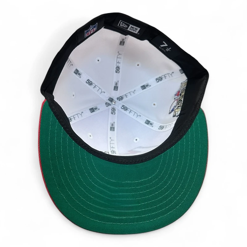 San Francisco 49ers Optic White and Red 1997 Kickoff Patch Green UV NorCal New Era 59FIFTY Fitted Hat