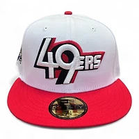 San Francisco 49ers Optic White and Red 1997 Kickoff Patch Green UV NorCal New Era 59FIFTY Fitted Hat
