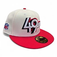 San Francisco 49ers Chrome and Red NFL Shield Patch Green UV NorCal New Era 59FIFTY Fitted Hat