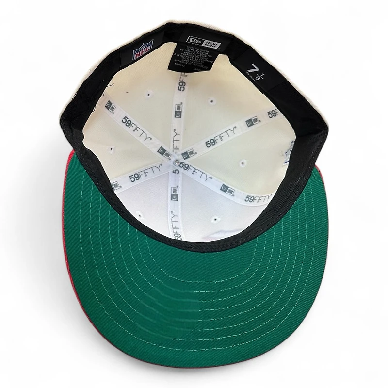 San Francisco 49ers Chrome and Red NFL Shield Patch Green UV NorCal New Era 59FIFTY Fitted Hat