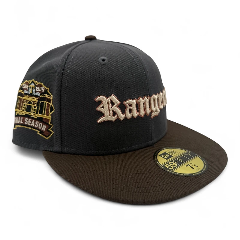 Texas Rangers Graphite and Walnut Final Season Patch Gray UV New Era 59FIFTY Fitted Hat
