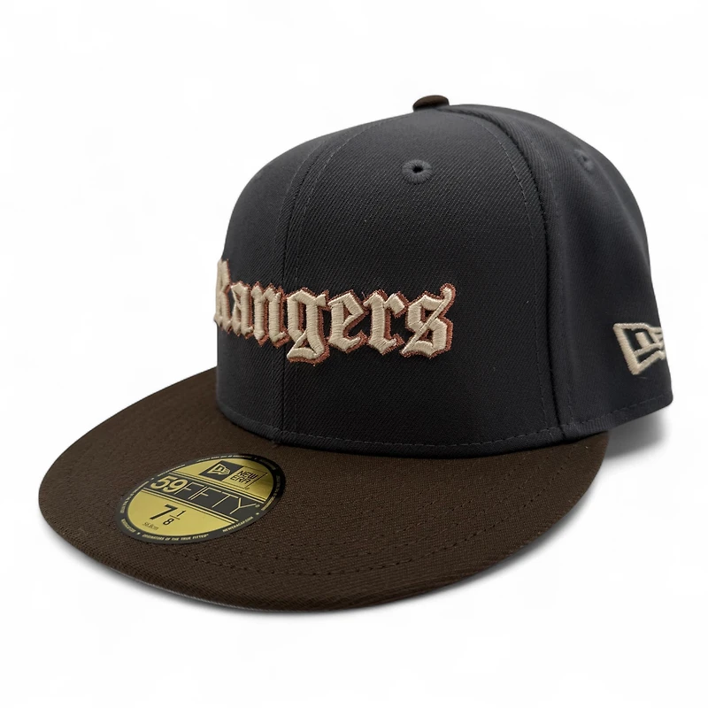 Texas Rangers Graphite and Walnut Final Season Patch Gray UV New Era 59FIFTY Fitted Hat