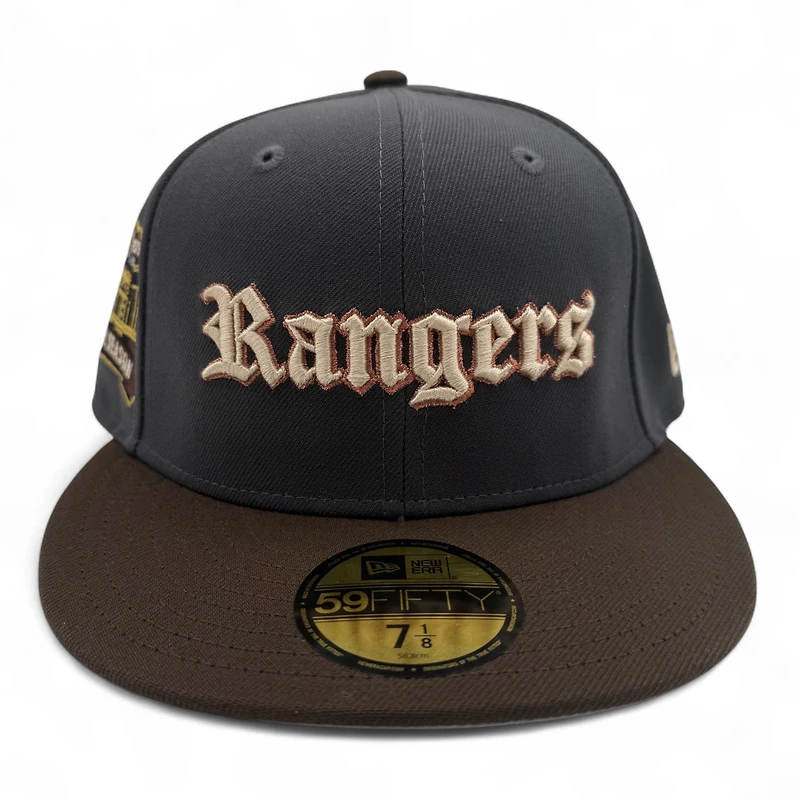 Texas Rangers Graphite and Walnut Final Season Patch Gray UV New Era 59FIFTY Fitted Hat