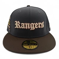 Texas Rangers Graphite and Walnut Final Season Patch Gray UV New Era 59FIFTY Fitted Hat