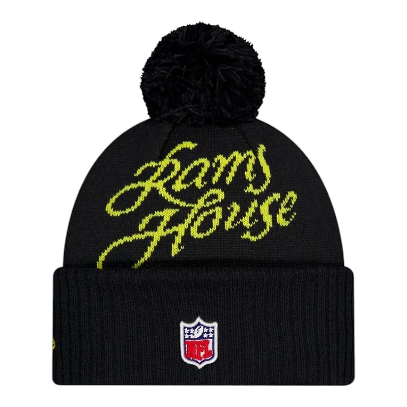 Los Angeles Rams Black Black 2025 "Rivalries" Collection New Era Knit Pom Beanie Hat