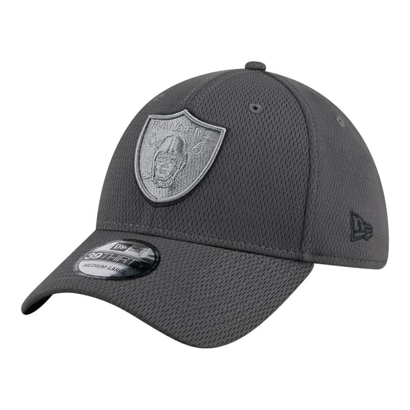 Las Vegas Raiders Graphite New Era 39THIRTY Flex Hat