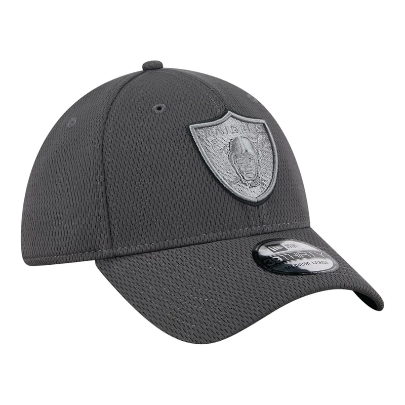 Las Vegas Raiders Graphite New Era 39THIRTY Flex Hat