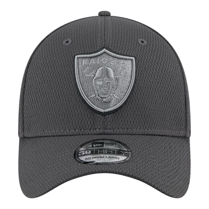 Las Vegas Raiders Graphite New Era 39THIRTY Flex Hat