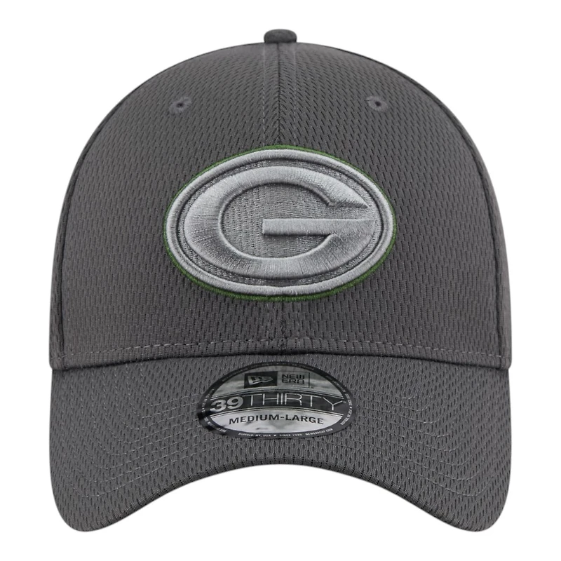 Green Bay Packers Graphite New Era 39THIRTY Flex Hat