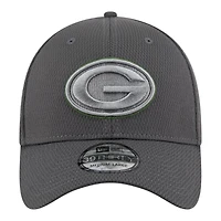 Green Bay Packers Graphite New Era 39THIRTY Flex Hat