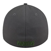 Green Bay Packers Graphite New Era 39THIRTY Flex Hat