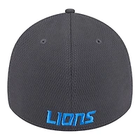 Detroit Lions Graphite New Era 39THIRTY Flex Hat