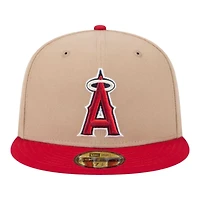 Los Angeles Angels Camel Brown and Red Basic New Era 59FIFTY Fitted Hat