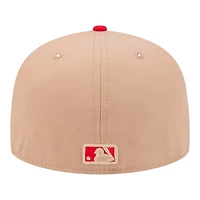 Los Angeles Angels Camel Brown and Red Basic New Era 59FIFTY Fitted Hat
