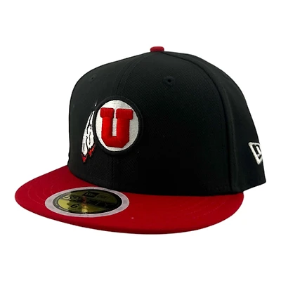 Youth Utah Utes Black and Red Gray UV New Era 59FIFTY Fitted Hat