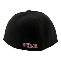 Youth Utah Utes Black and Red Gray UV New Era 59FIFTY Fitted Hat
