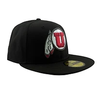 Utah Utes Black with Metallic Threading UV NCAA New Era 59FIFTY Fitted Hat