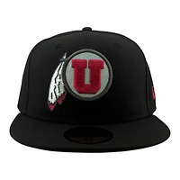 Utah Utes Black with Metallic Threading UV NCAA New Era 59FIFTY Fitted Hat