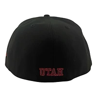 Utah Utes Black with Metallic Threading UV NCAA New Era 59FIFTY Fitted Hat