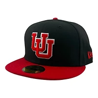Utah Utes Black and Red Historic Gray UV NCAA New Era 59FIFTY Fitted Hat