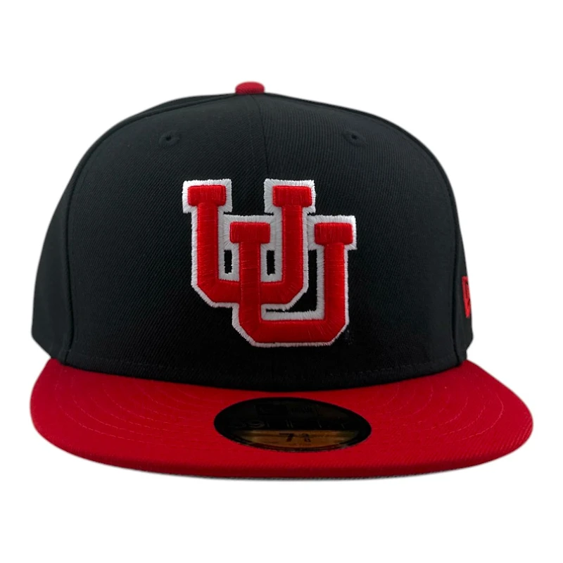 Utah Utes Black and Red Historic Gray UV NCAA New Era 59FIFTY Fitted Hat