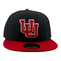Utah Utes Black and Red Historic Gray UV NCAA New Era 59FIFTY Fitted Hat