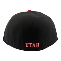 Utah Utes Black and Red Historic Gray UV NCAA New Era 59FIFTY Fitted Hat