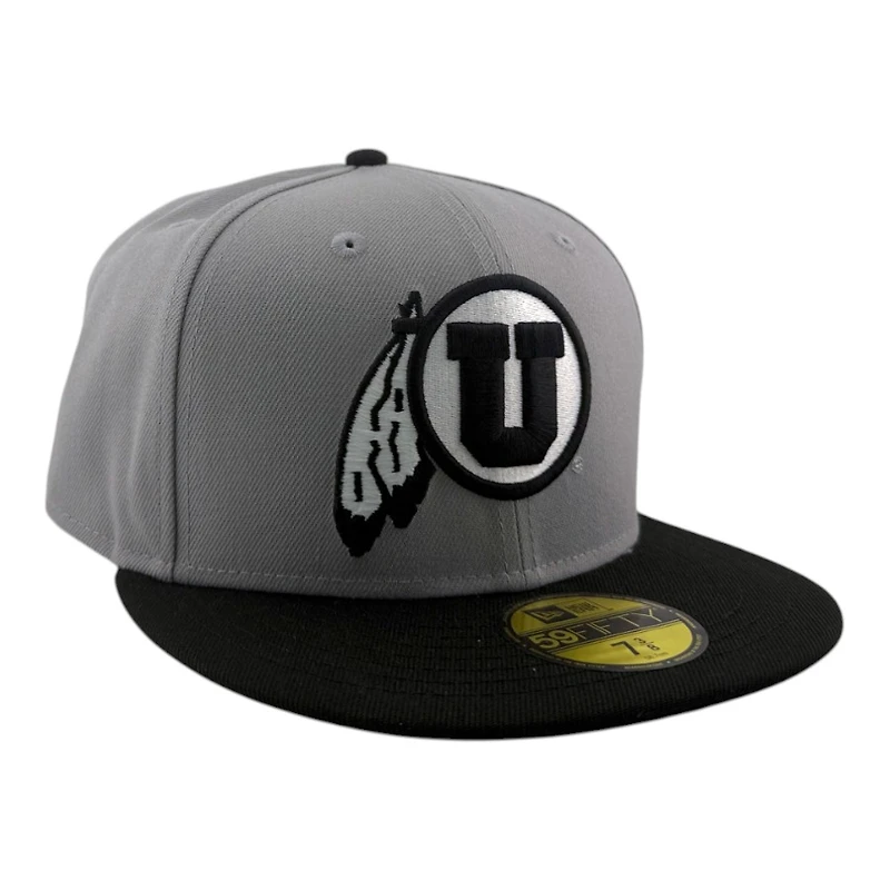 Utah Utes Gray and Black with UV NCAA New Era 59FIFTY Fitted Hat