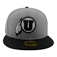 Utah Utes Gray and Black with UV NCAA New Era 59FIFTY Fitted Hat