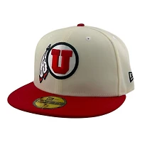 Utah Utes Chrome and Red with UV NCAA New Era 59FIFTY Fitted Hat