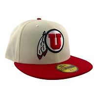 Utah Utes Chrome and Red with UV NCAA New Era 59FIFTY Fitted Hat