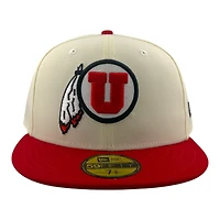 Utah Utes Chrome and Red with UV NCAA New Era 59FIFTY Fitted Hat